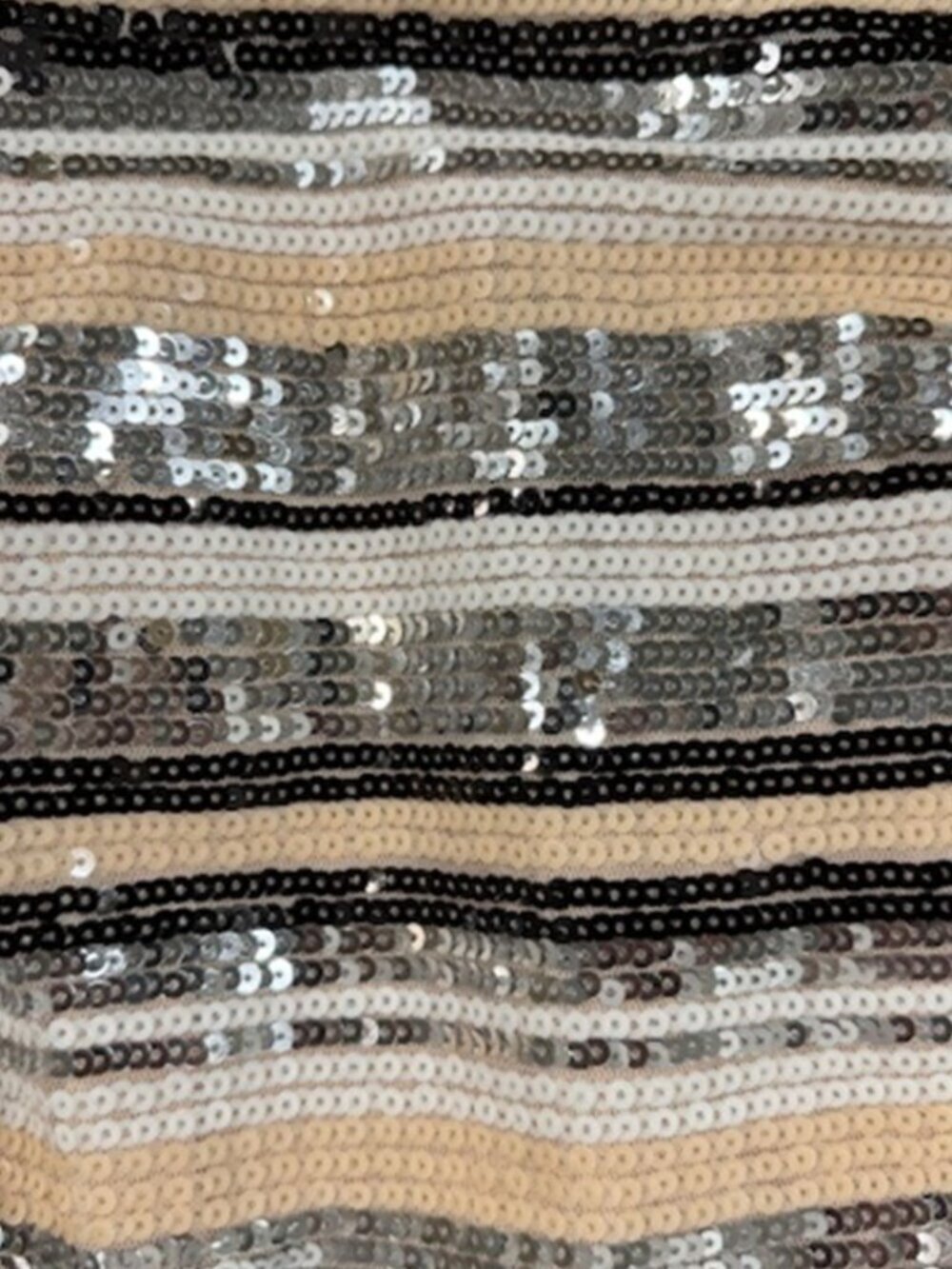 NWT Lulus Lap of Luxury Peach and Silver Striped Sequin Mini Skirt (size S) - Picture 7 of 10
